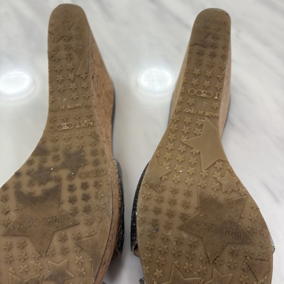 Jimmy Choo Silver Crystal Embellished Wedges - Picture 5 of 5